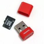 A-DATA microSDHC 4GB class 4 + mini czytnik V3 czerwony
