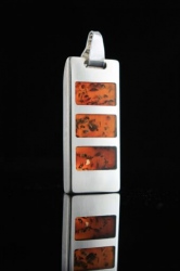 Pendrive ZaNa Silver Cherry 8GB - srebro 925 + bursztyn