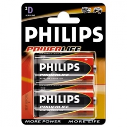 2 x bateria alkaliczna Philips PowerLife LR20/D (blister)