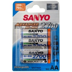 4 x akumulatorki Sanyo R6/AA Ni-MH 2700mAh